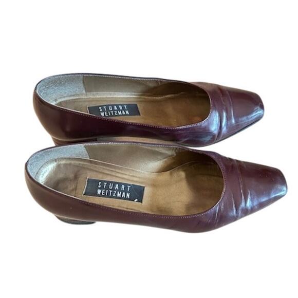 Stuart Weitzman Taurus Pumps Bordeaux Mirror Calf 8.5B - Picture 5 of 10